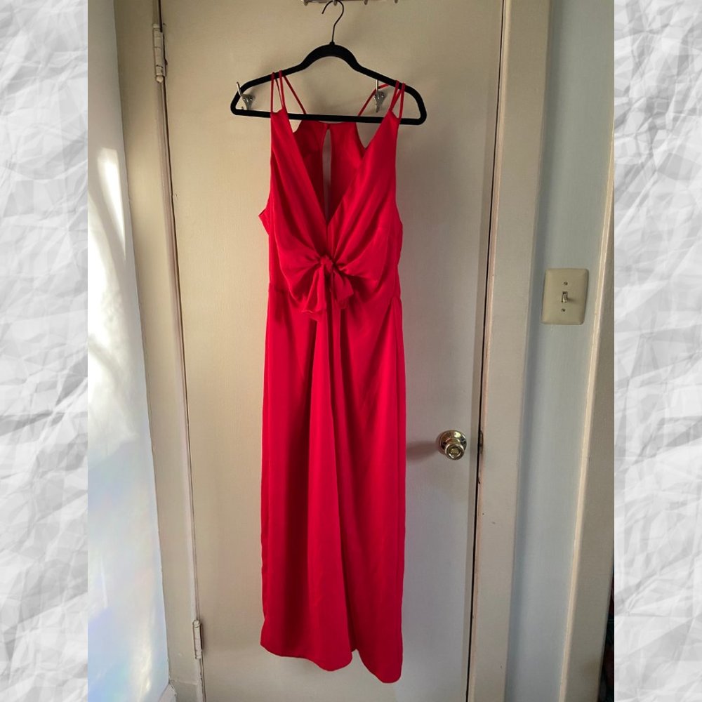 ASOS DESIGN jumpsuit with tie front and wide leg